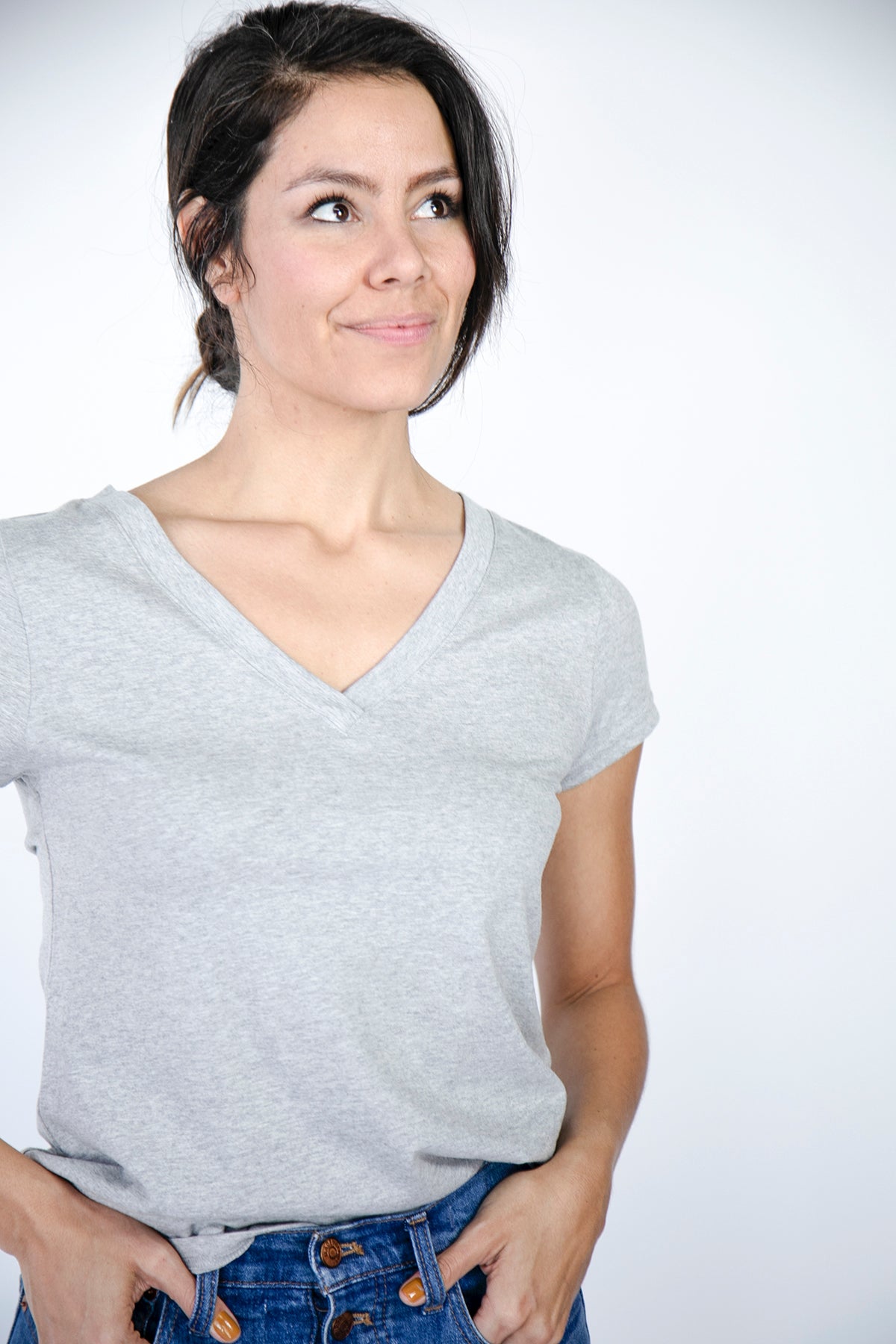 Classic V-Neck T-Shirt | Harbour Mist and Saragasso Sea harbour-mist