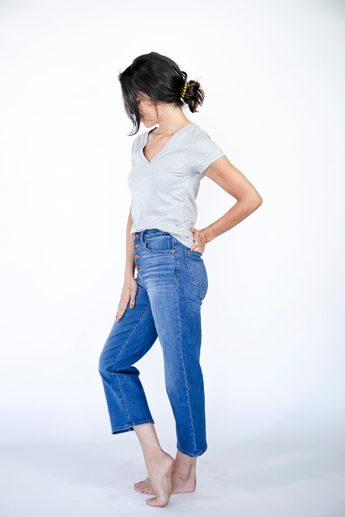 Classic V-Neck T-Shirt | Saragasso Sea and Harbour Mist harbour-mist