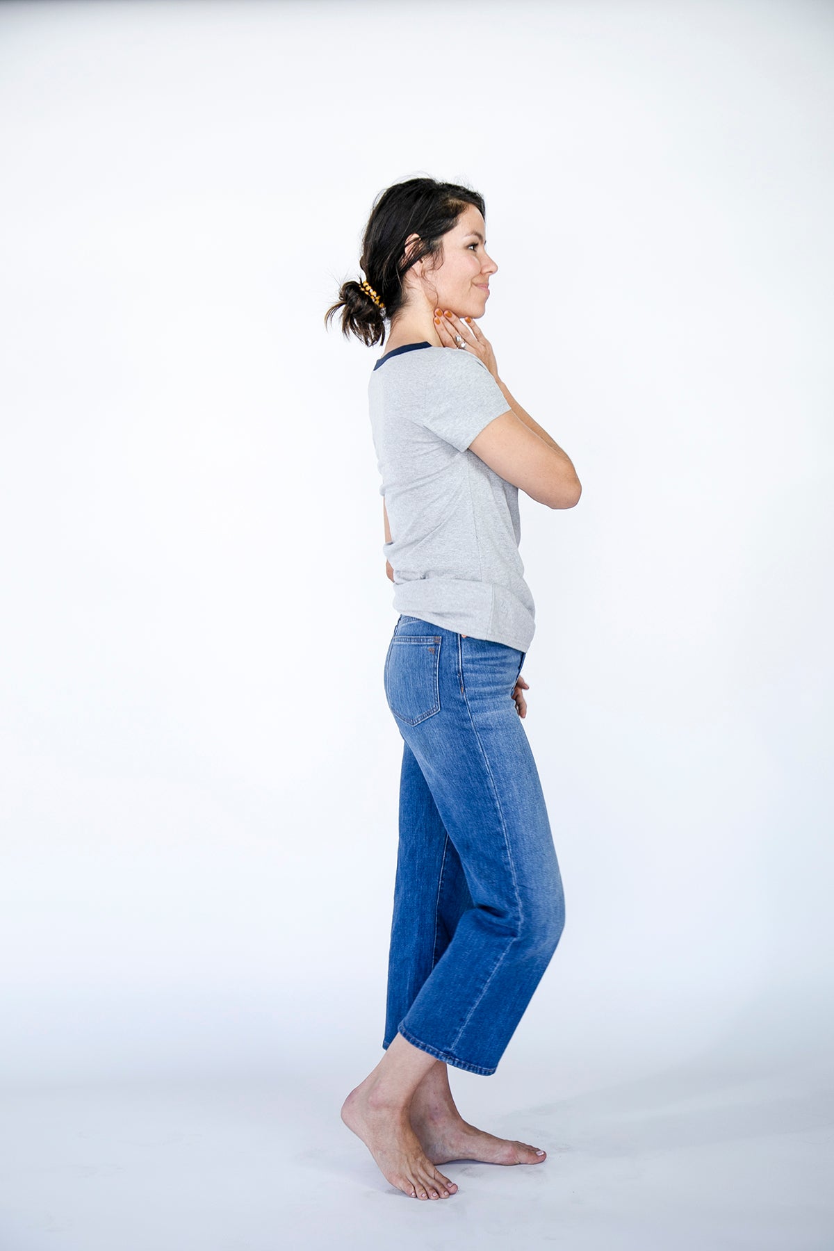 Classic V-Neck T-Shirt | Harbour Mist and Saragasso Sea harbour-mist-and-saragasso-sea