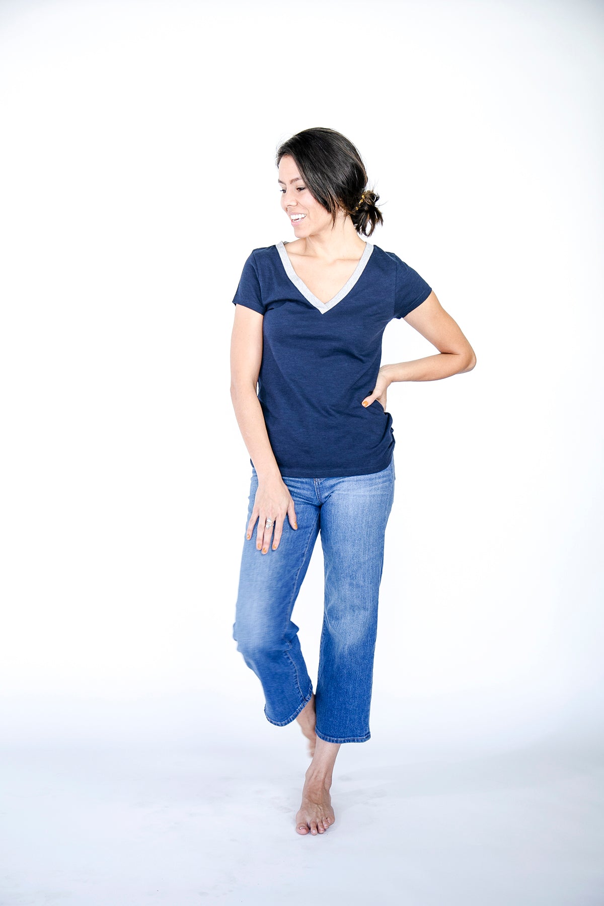 Classic V-Neck T-Shirt | Saragasso Sea saragasso-sea-and-harbour-mist