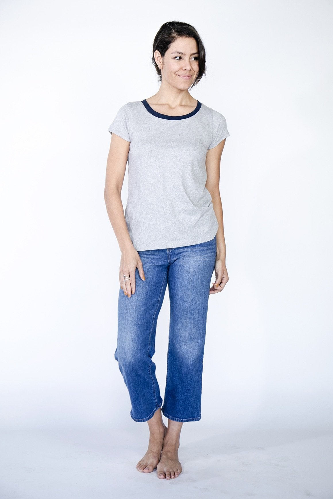 High Scoop T-Shirt | Harbour Mist and Saragasso Sea harbour-mist-and-saragasso-sea