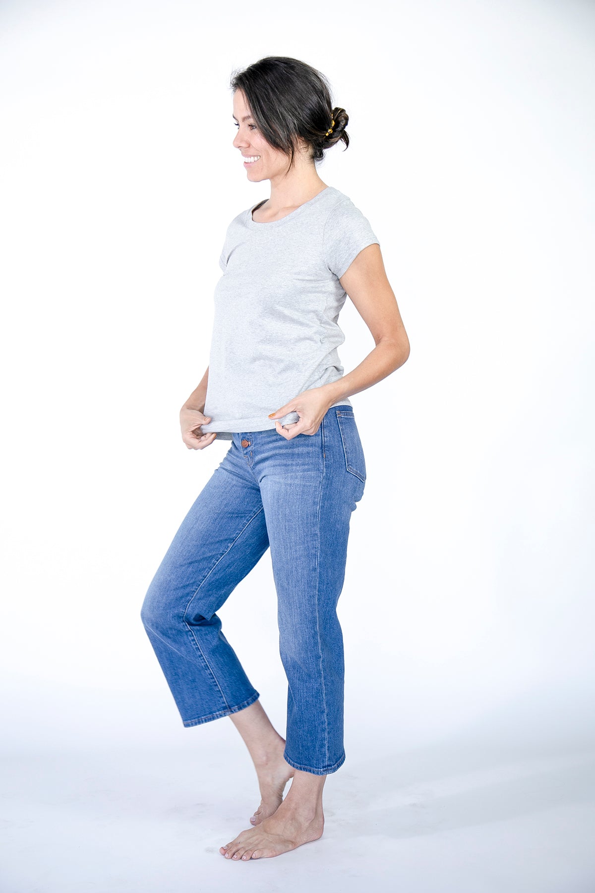 High Scoop T-Shirt | Saragasso Sea and Harbour Mist harbour-mist