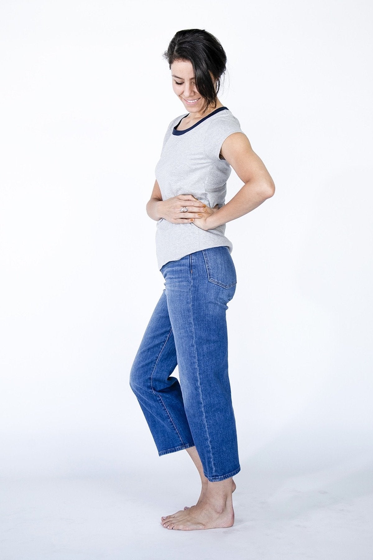 High Scoop T-Shirt | Harbour Mist and Saragasso Sea harbour-mist-and-saragasso-sea