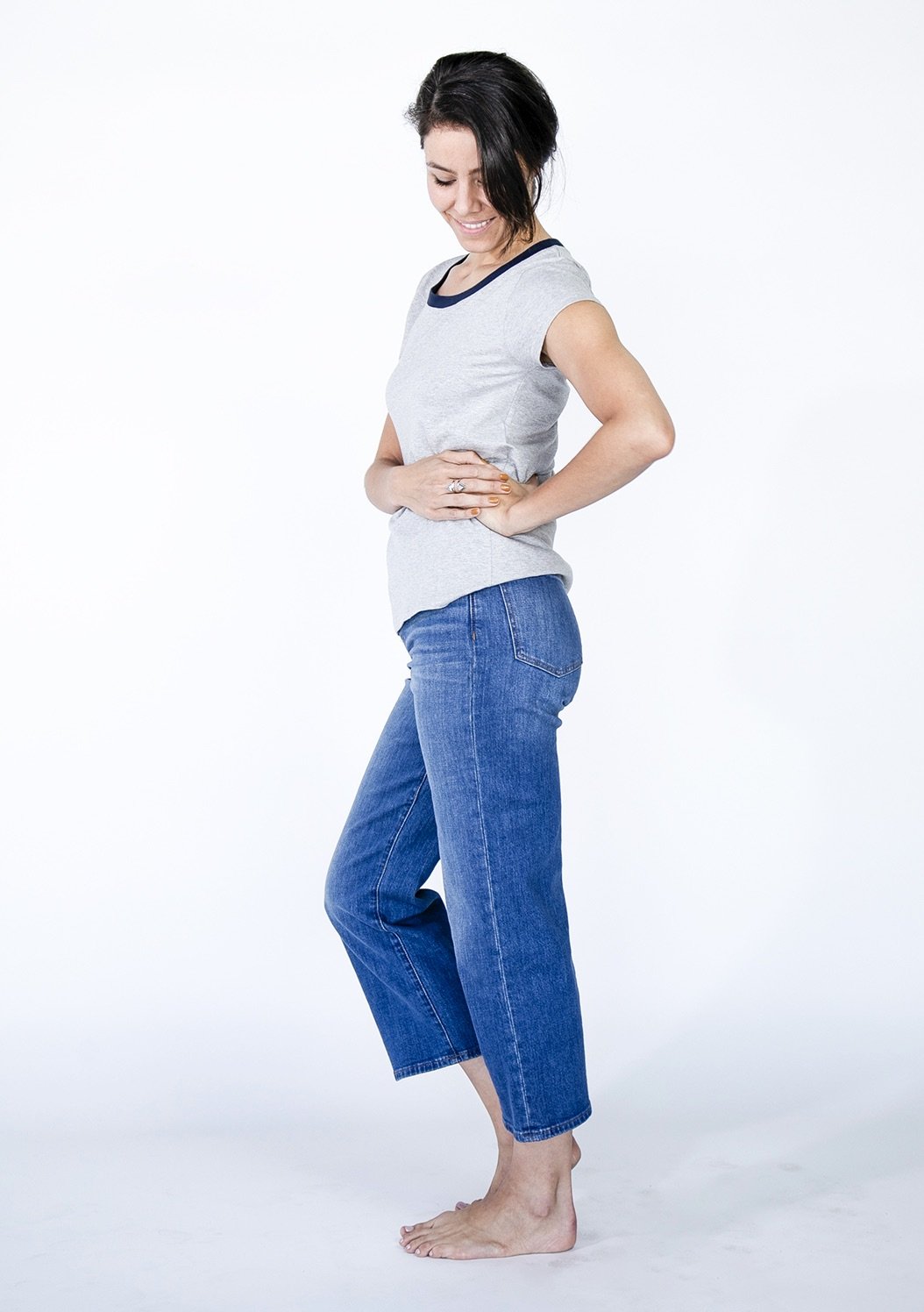 High Scoop T-Shirt | Harbour Mist and Saragasso Sea harbour-mist-and-saragasso-sea