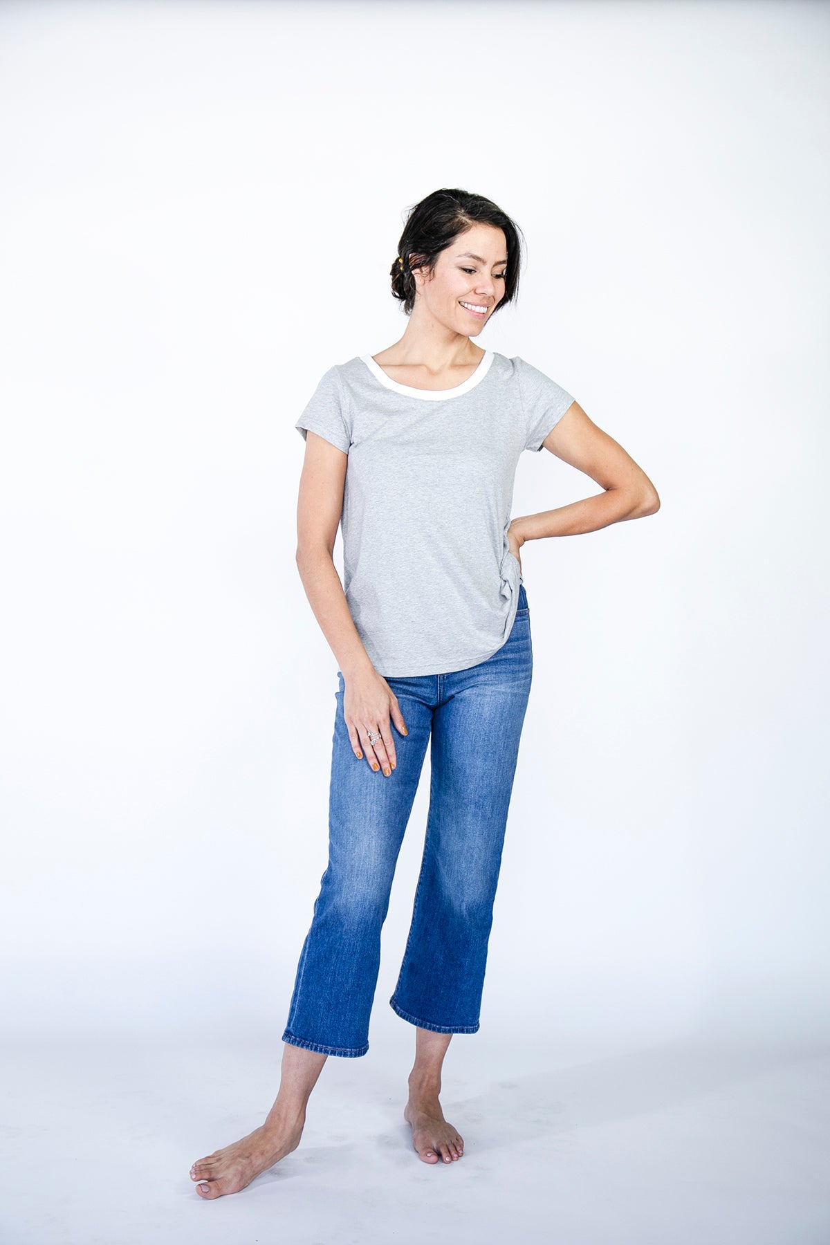 High Scoop T-Shirt | Brilliant White harbour-mist-and-brilliant-white