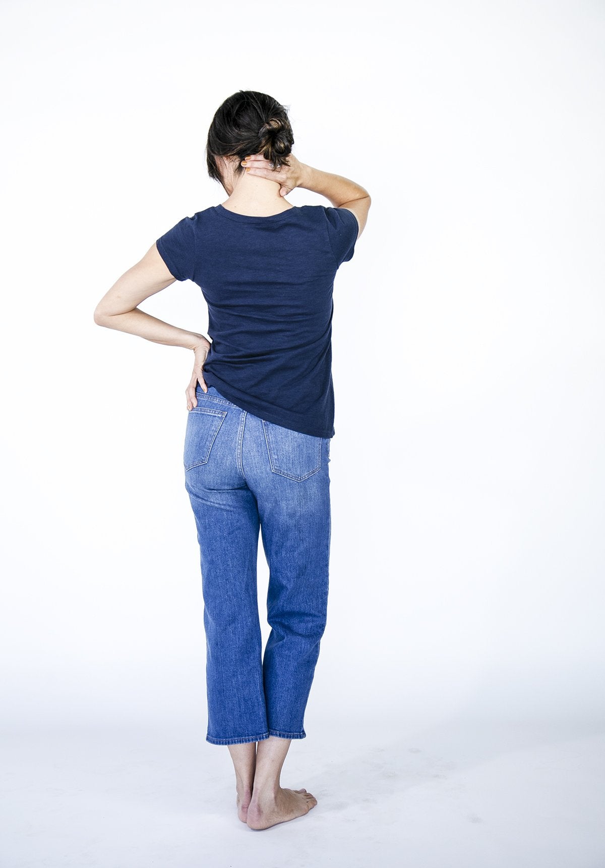 High Scoop T-Shirt | Brilliant White and Harbour Mist saragasso-sea