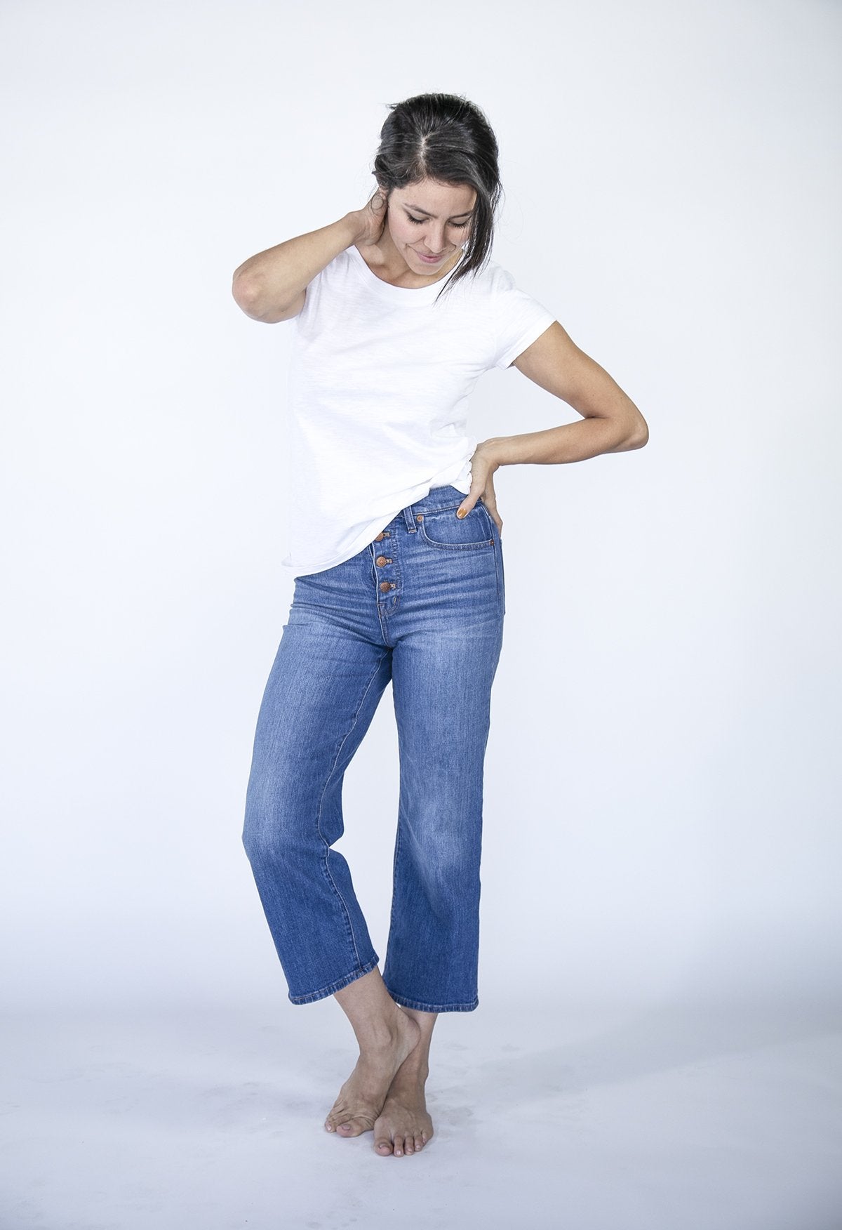 High Scoop T-Shirt | Harbour Mist and Saragasso Sea brilliant-white