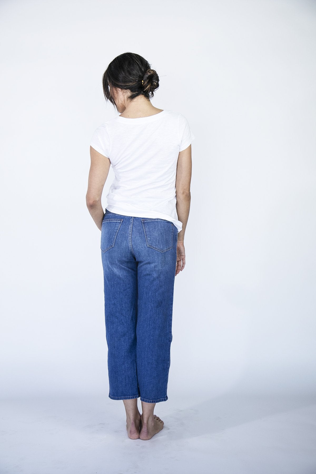 High Scoop T-Shirt | Saragasso Sea and Harbour Mist brilliant-white