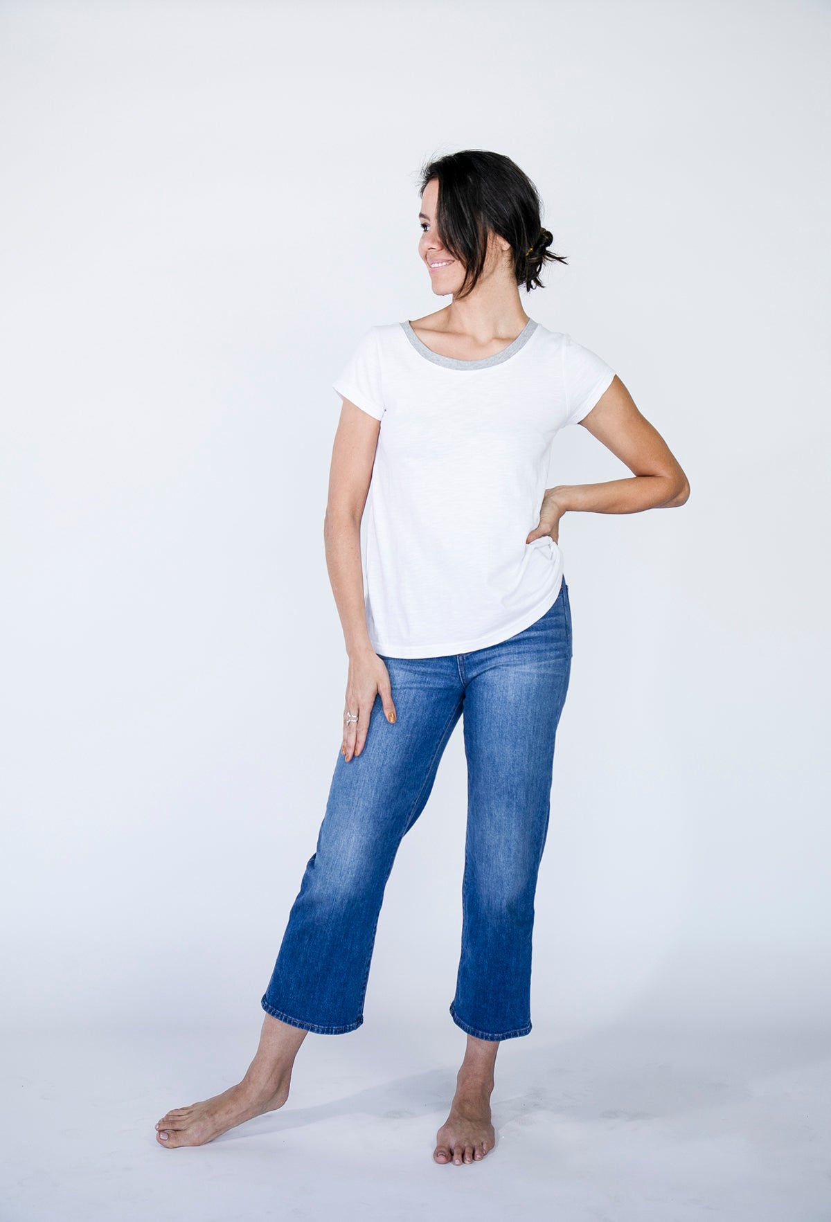 High Scoop T-Shirt | Harbour Mist brilliant-white-and-harbour-mist