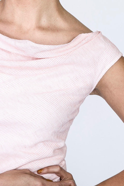 Layered Cowl Neck Top | White & Valiant Poppy brilliant-white-and-valiant-poppy