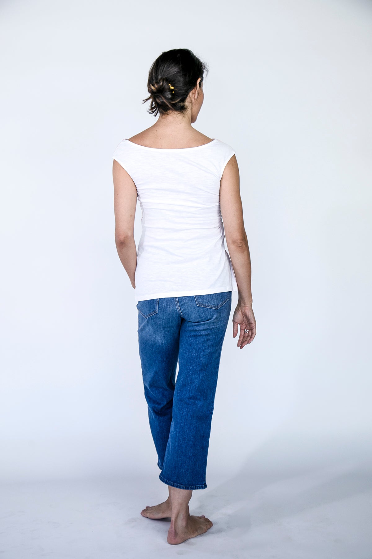 Layered Cowl Neck Top | White & Valiant Poppy brilliant-white-and-valiant-poppy