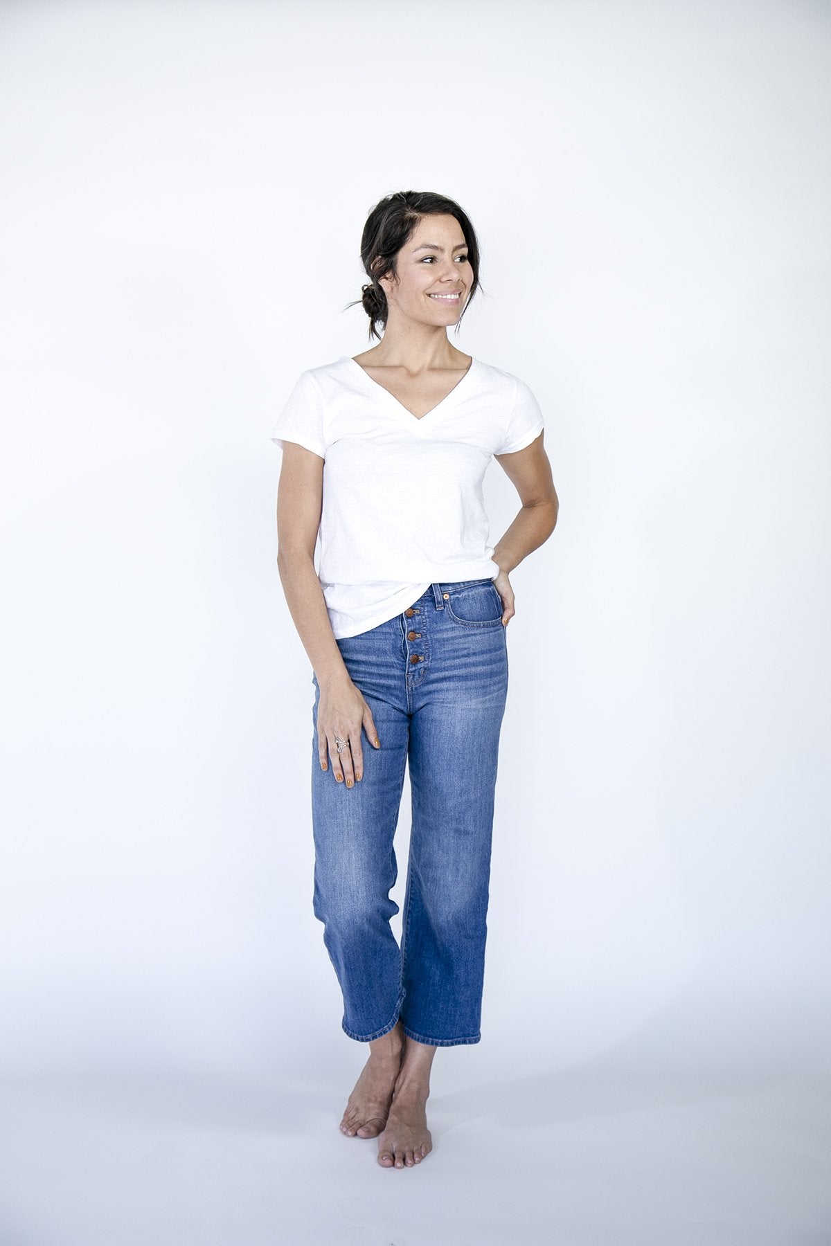 Classic V-Neck T-Shirt | Saragasso Sea brilliant-white